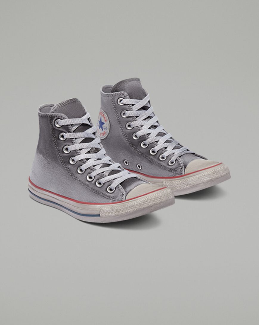 Tenisky Vysoke Converse Chuck Taylor All Star Platene Smoke Panske Siva Biele | SK 5GZ11U9